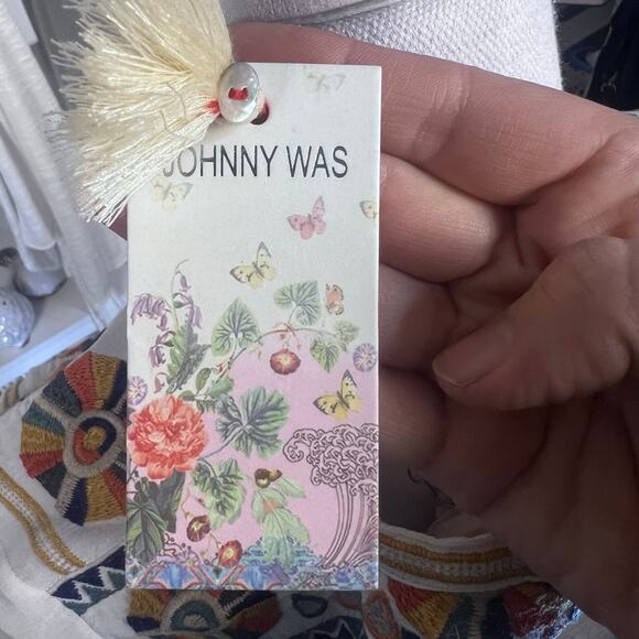 Johnny Was White Blouse with Multicolor Embroidery - Picture 5 of 13